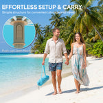 1.7 M Beach Umbrella, Adjustable Height Portable Parasol | Blue