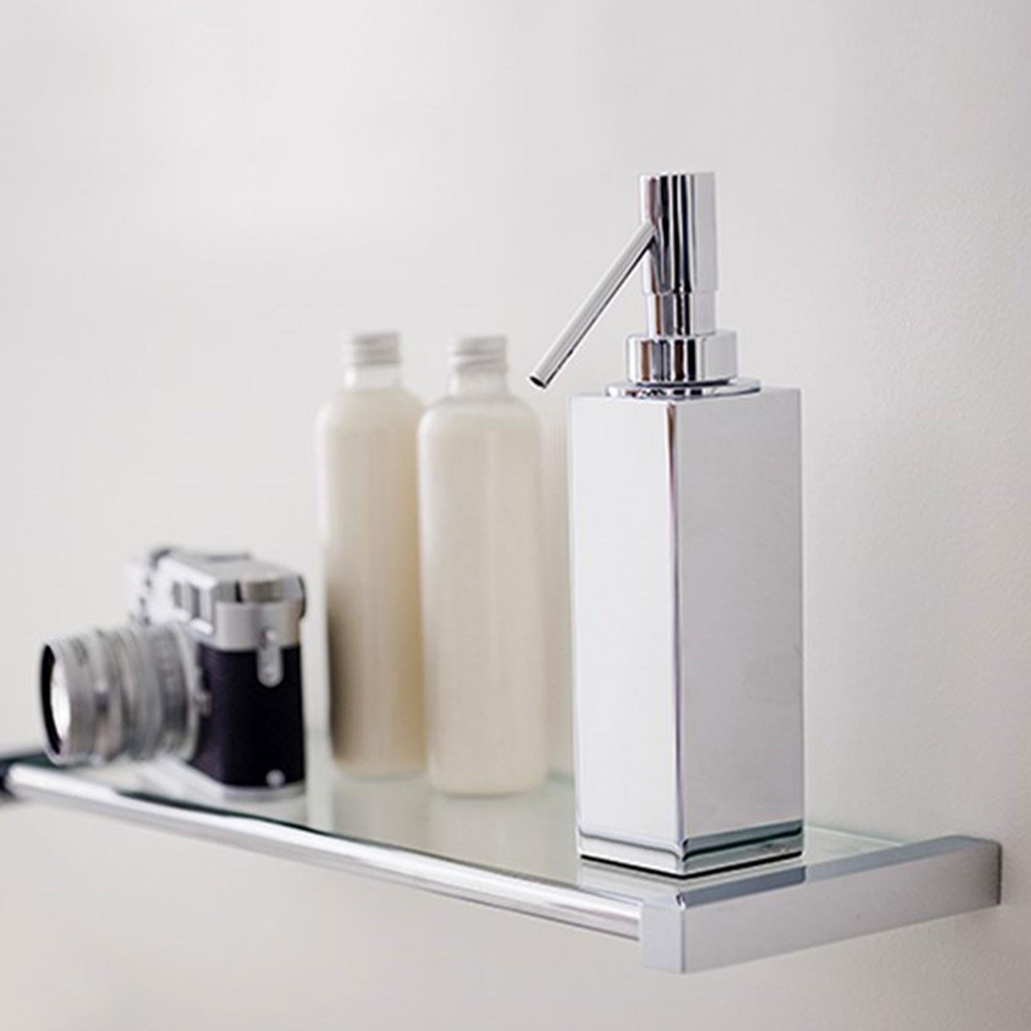Soap Dispenser, 125ml Capacity Siver Gloss Freestanding Collection Metric