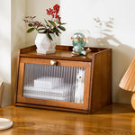 2-tier Bamboo Bread Storage Cabinet For Kitchen Counter | Brown