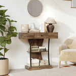 HOMCOM Console Table Hallway Table With Storage Shelves, Rustic Brown