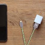 Nylon Usb Camouflage Phone Charging Wire Braided Cable, 3 Meter | Green