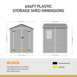 6x6 Ft Outdoor Garden Plastic Storage Shed | Grey