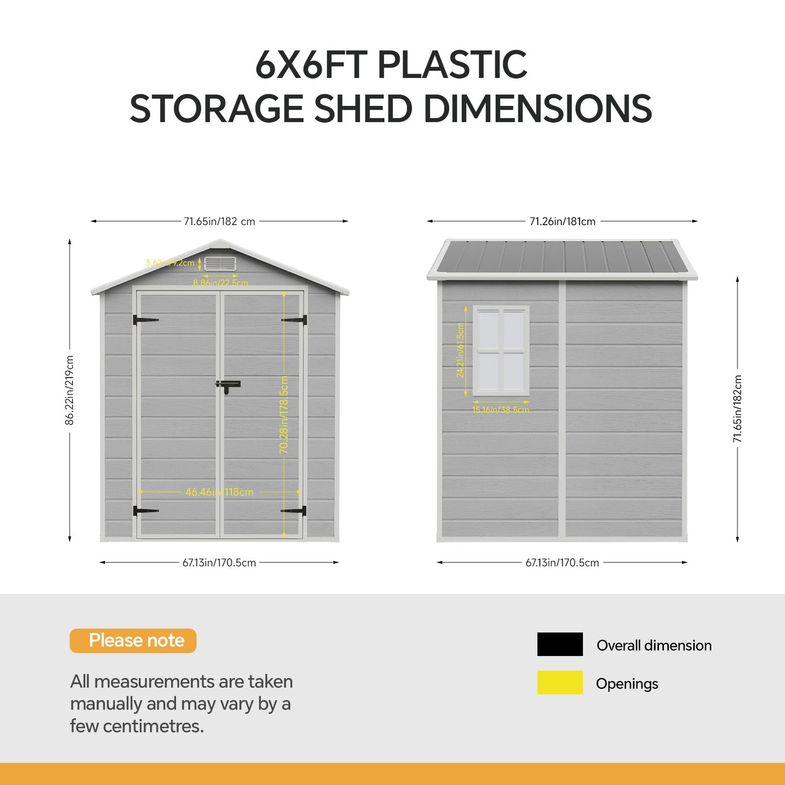 6x6 Ft Outdoor Garden Plastic Storage Shed | Grey
