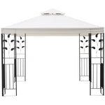 3m X 3m Outdoor Decorative Garden Gazebo Canopy Steel Frame | Cream