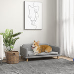 Dog Sofa Bed With Legs, Water-resistant Fabric For Medium Dogs - Grey