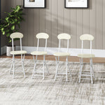Set Of 4 Compact Wooden Folding Chair With Metal Legs | Set of 4 | White