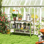 2 Tier Potting Bench Table, Galvanised Work Bench