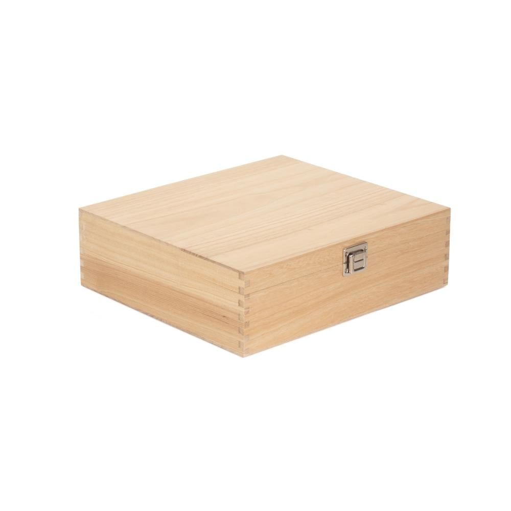 Clear Varnish Wooden Bottle Box | Large | Brown