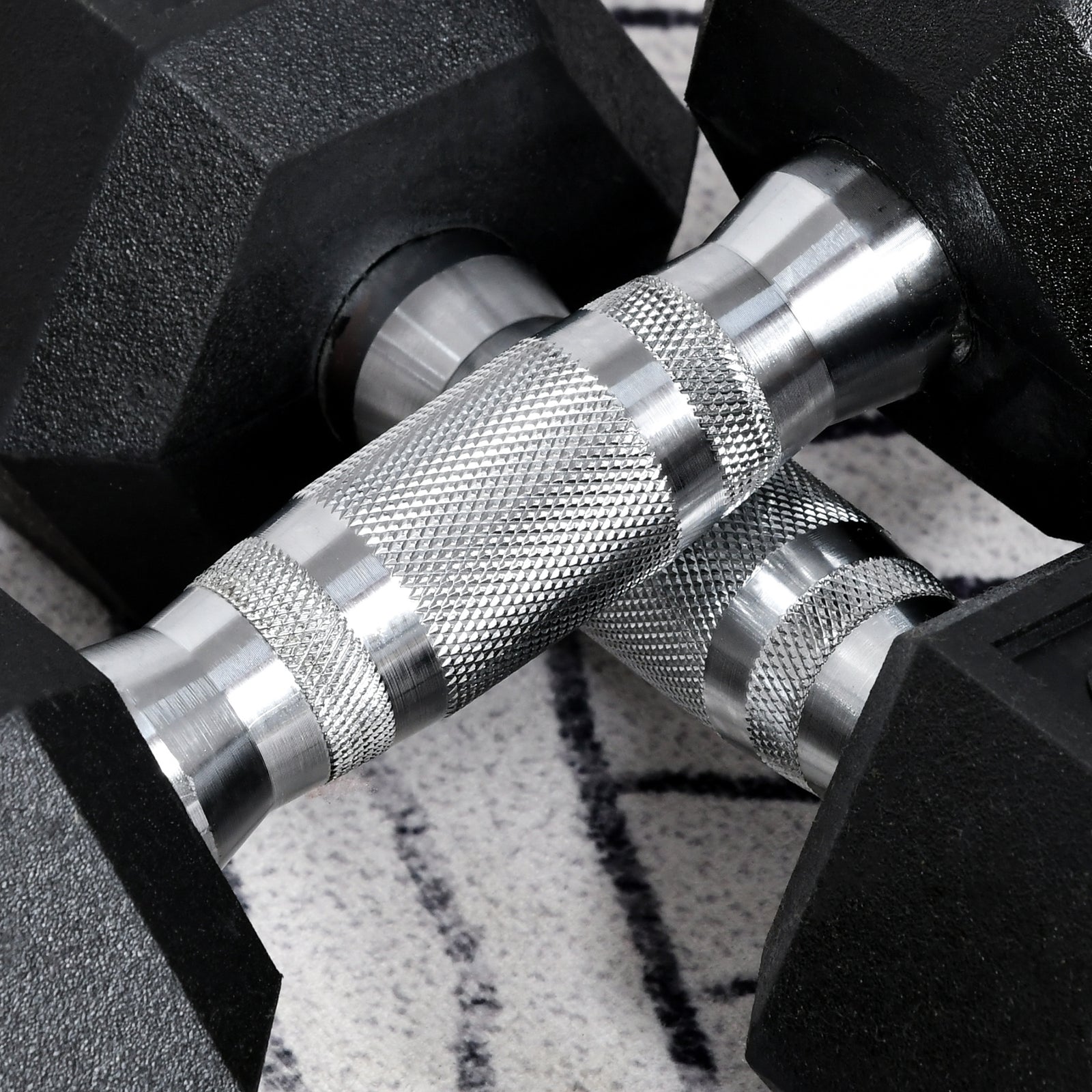 2x6kg Rubber Hex Dumbbells For Home Gym | Black