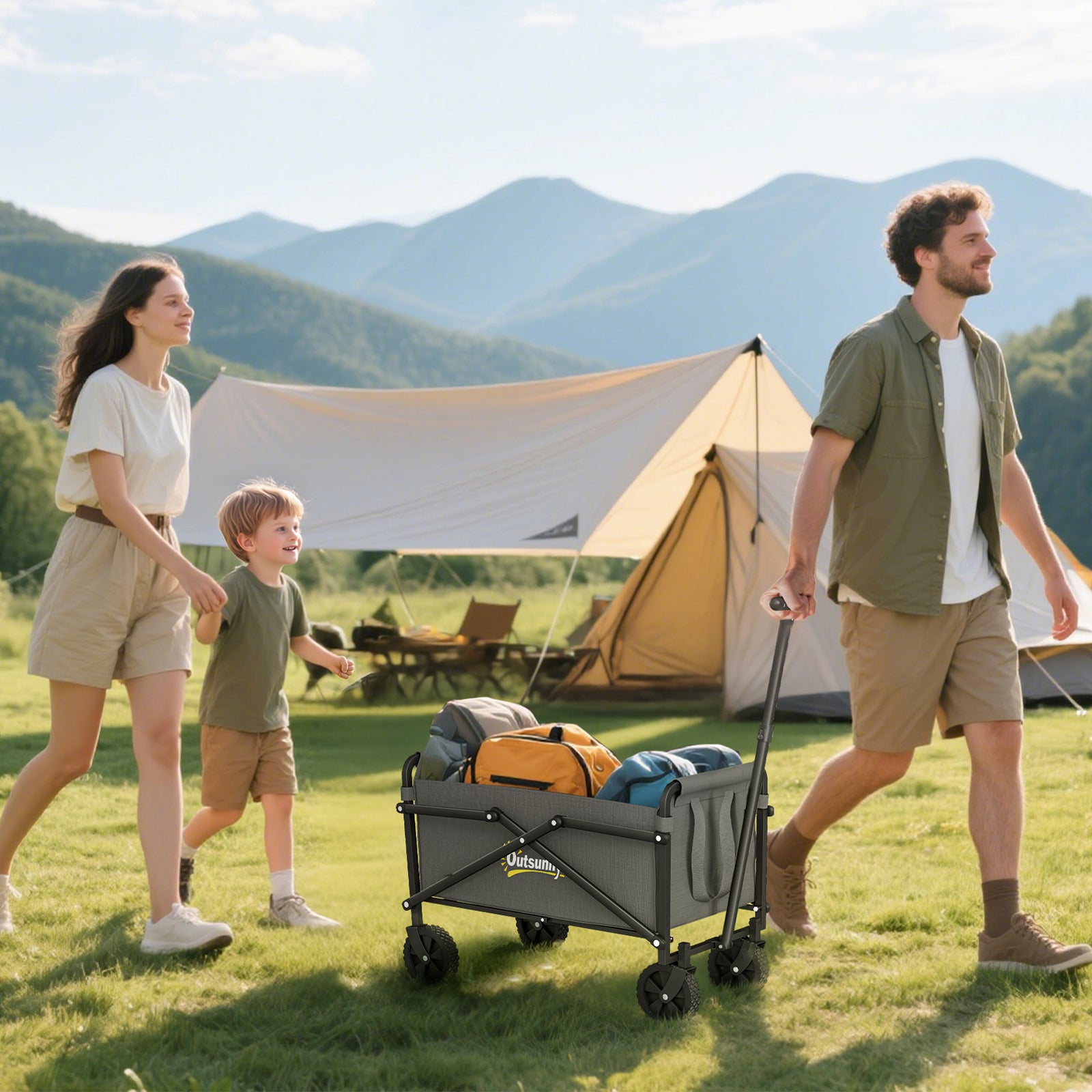 41l Festival Trolley, 60kg Heavy Duty Folding Trolley Cart | Grey