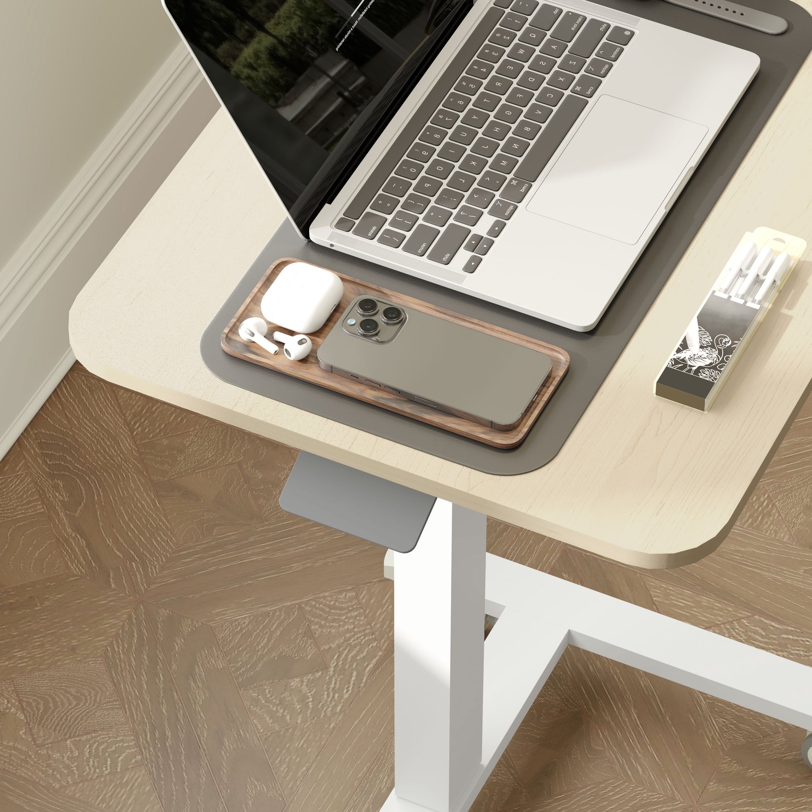 Standing Desk Sit Stand Desk With 4 Rolling Wheels