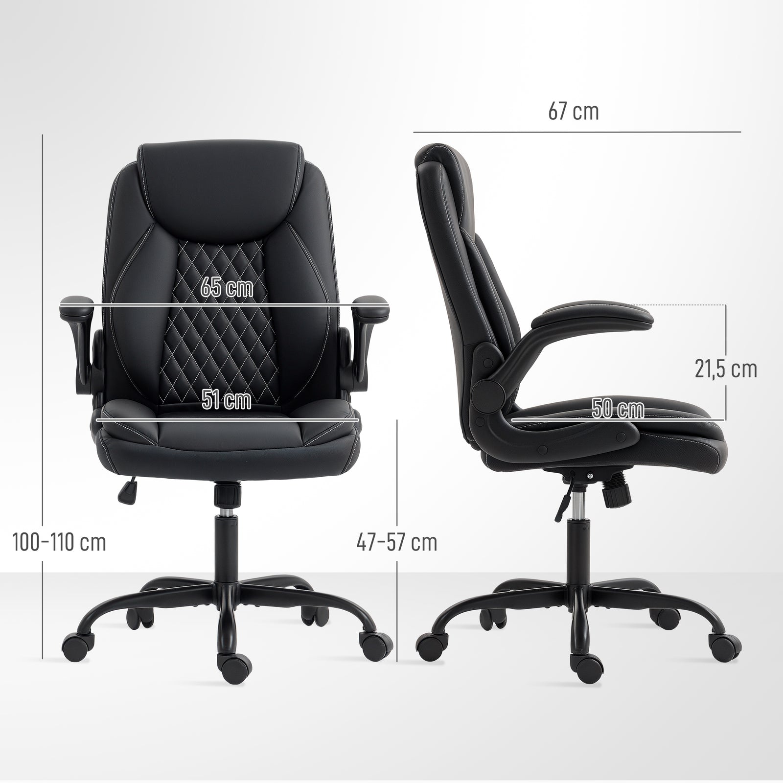 Office Chair, Thick Cushion | Black