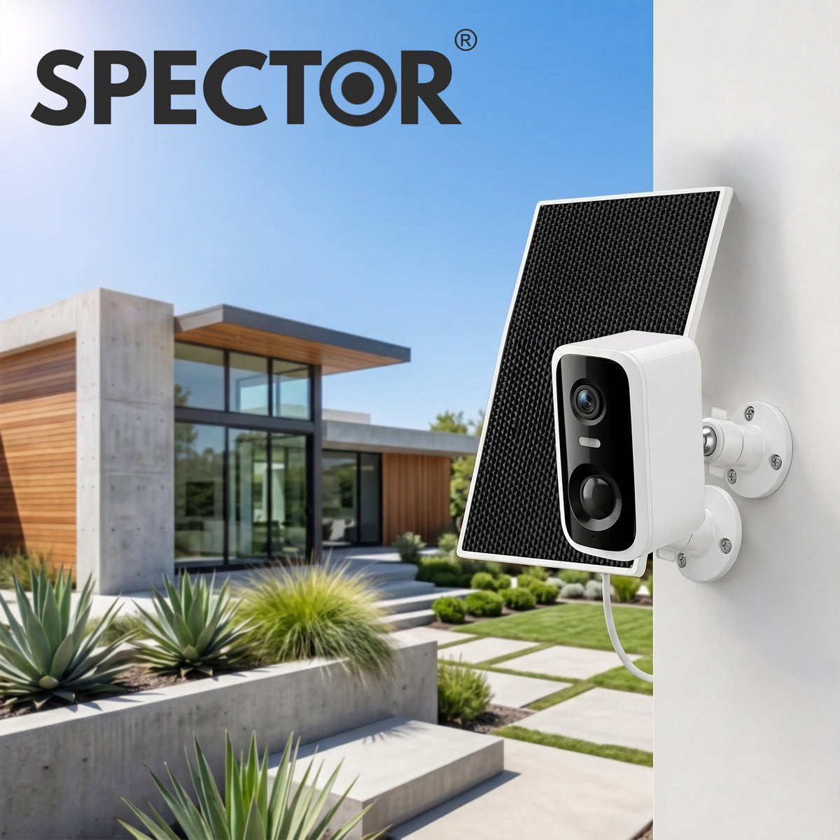 Spector 2k Wireless Security Camera Solar Powered Wifi Ai Detection Outdoor Pir