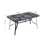 Garden Tempered Glass Square Table With Set Of 4 Pe Rattan Chairs | Medium | Black