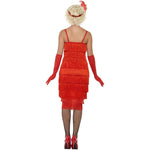 Flapper Costume, With Long Dress | Small | Red