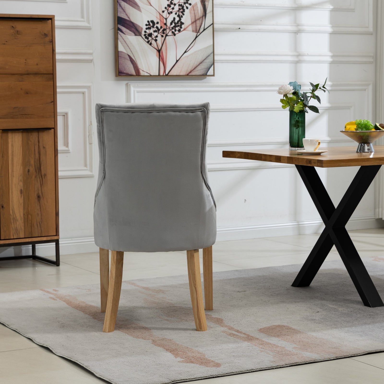 Set Of 2 Ravenna Velvet Dining Chairs | Silver