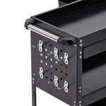 Breeins 3-tier Tool Cart With Lockable Drawer And 10 Hooks