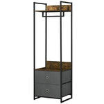 Clothes Rail, Metal Coat Stand, Garment Rack 2 Fabric Drawer