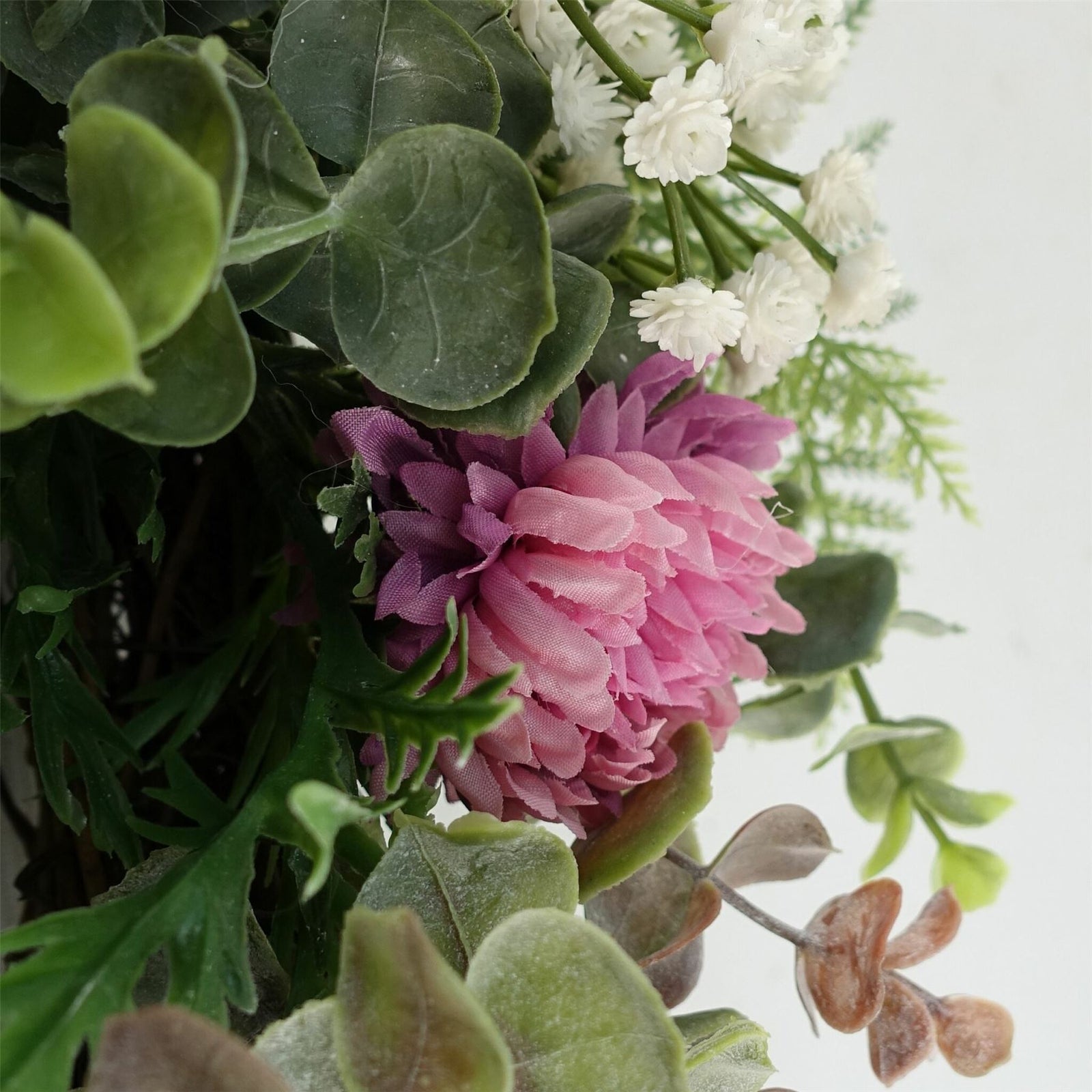 45cm Artificial Pink  Blossom Floral Wreath