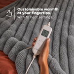 Ribbed Faux Fur Electric Heated Throw 10 Heat Settings