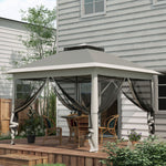 Pop Up Gazebo Height Adjustable Canopy Tentwith Carrying Bag | Dark Gray