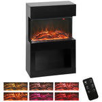 1000w/2000w Electric Fire And Mantel With Remote & Timer, Black
