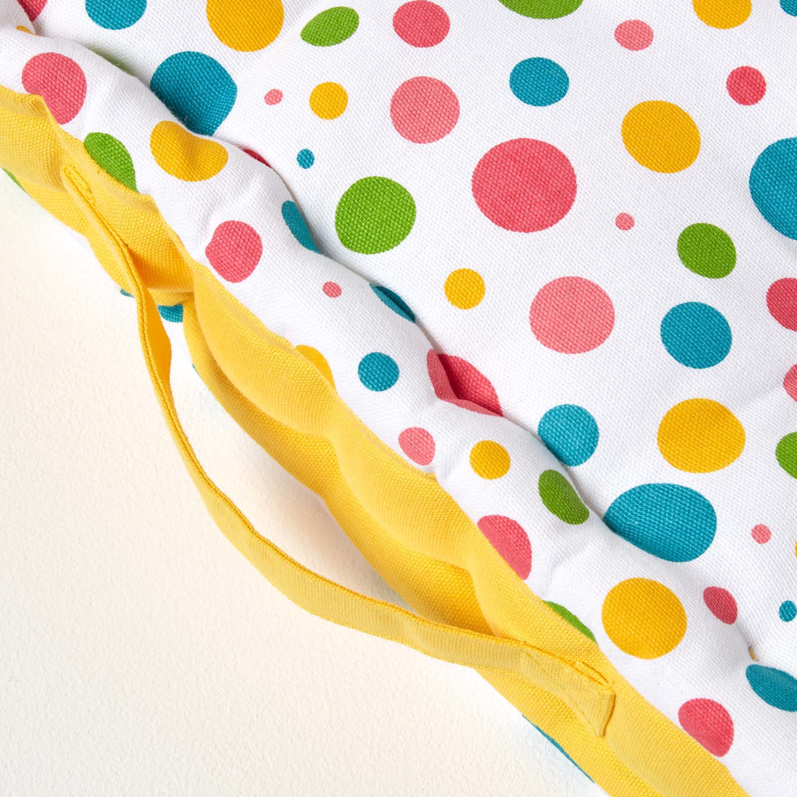 Cotton Multi Coloured Polka Dot Floor Cushion | 50cm x 50cm | Multi Colour
