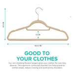 50pc Velvet Clothes Hangers - Beige