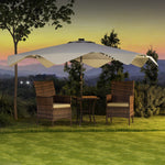 Solar Garden Parasol W/ Led, Tilt | Cream