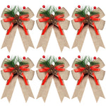 6pcs Christmas Bows Decoration Set