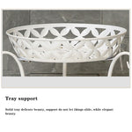2 Tier White Tall Vintage Metal Plant Stand Indoor Outdoor Corner Plant Pot Holder 64cm H Decorative Flower Shelf | White