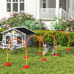 4 Piece Dog Agility Training Equipment With Carry Bag, Orange
