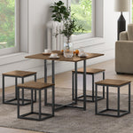 Compact Dining Set, Wood Bar Table, 5pc