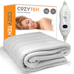 Electric Heated Blanket Underblanket Heated Sheet & Secure Ties 3 Heat Settings | King | White