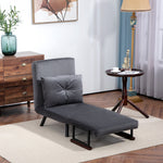 Click Clack Single Chair Bed Settee For Living Room | One Size | Charcoal Grey