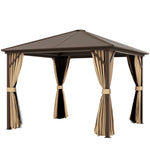 3x3m Hardtop Gazebo With Netting And Curtains