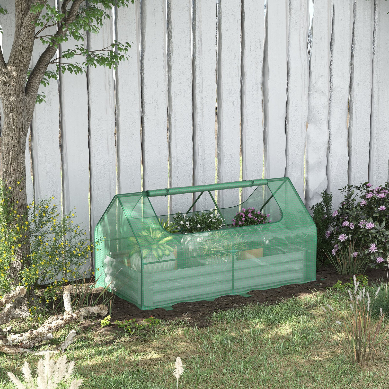 Raised Garden Bed With Greenhouse | Green