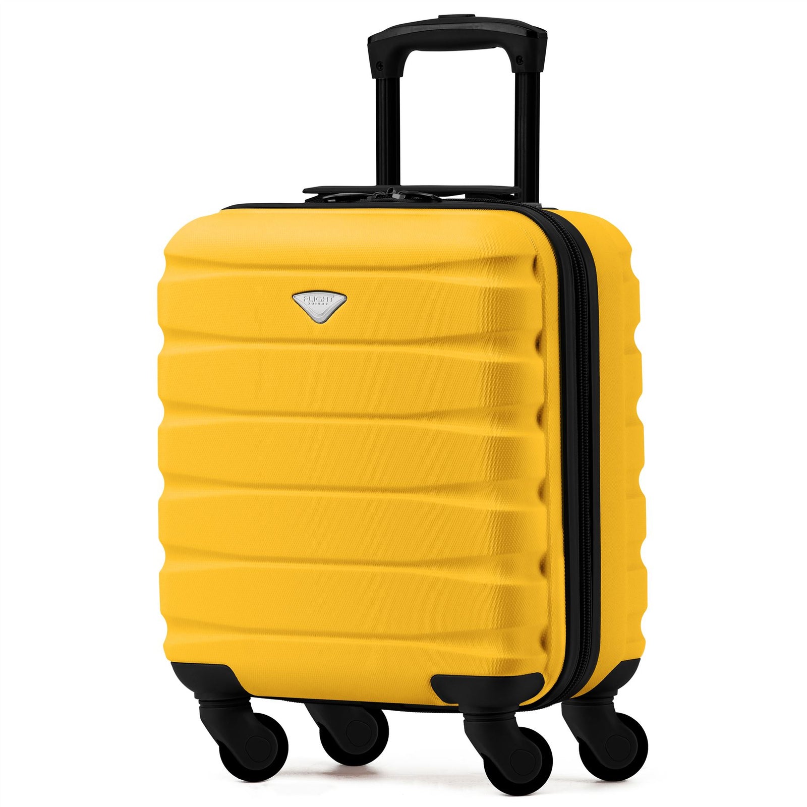 45x36x20cm Lightweight Underseat Cabin Carry On Suitcase - 100+ Airline Approved - Hard Shell Luggage - 4 Wheels | 45 x 36 x 20cm | Yellow & Black