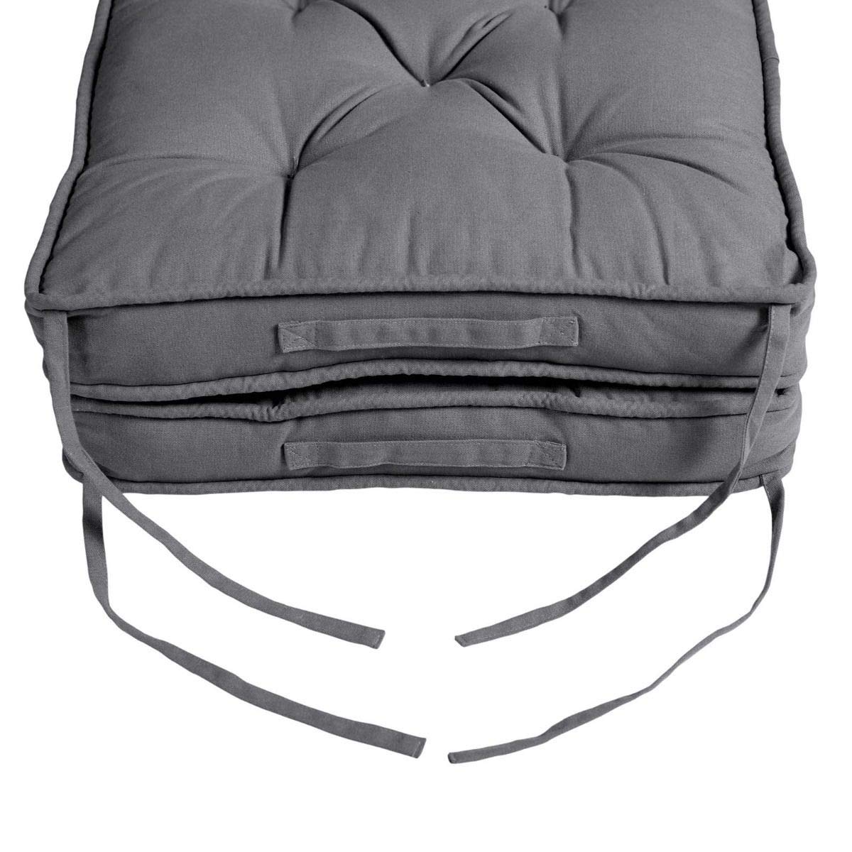 Cotton Travel Support Booster Cushion | 50cm x 50cm | Charcoal Grey