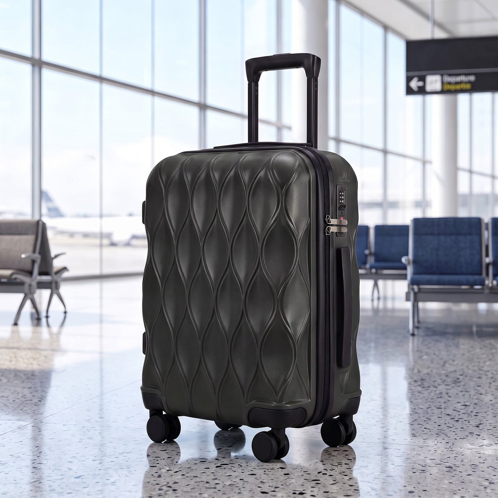 Suitcase, Hard Shell Carry On Luggage With Tsa Lock | 41l | Black