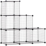 Diy 6 Cube Metal Wire Rack Interlocking Storage Cabinet