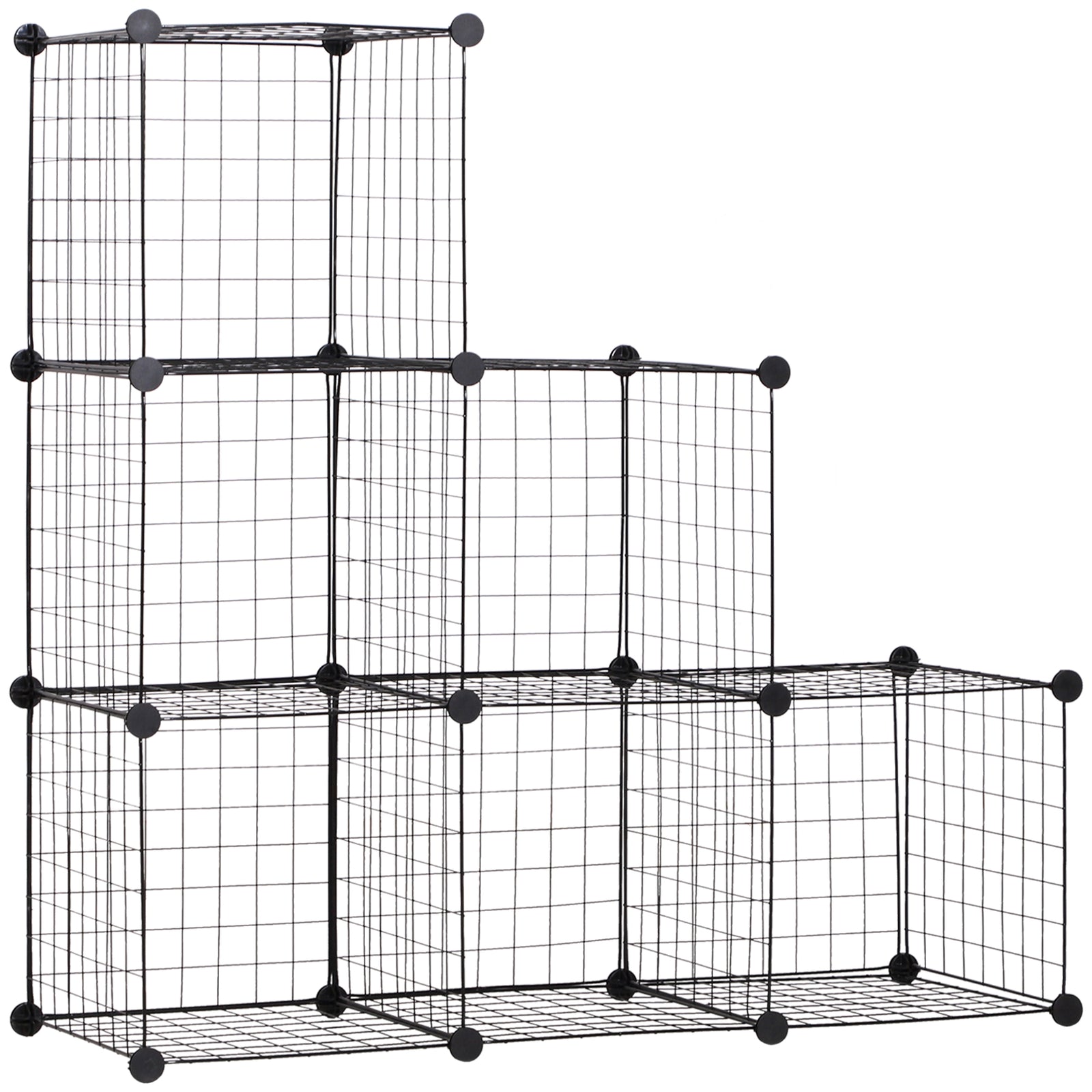 Diy 6 Cube Metal Wire Rack Interlocking Storage Cabinet