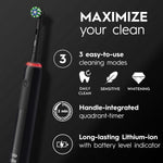 Pro3 Duo Cross Action Electric Rechargeable Toothbrush+travel Case, Black