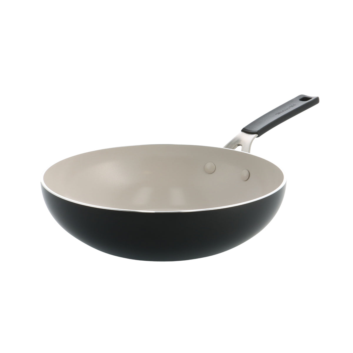 KitchenAid Cookware Coloured Aluminium Wok, Pfas Free, 28cm, Matt Black