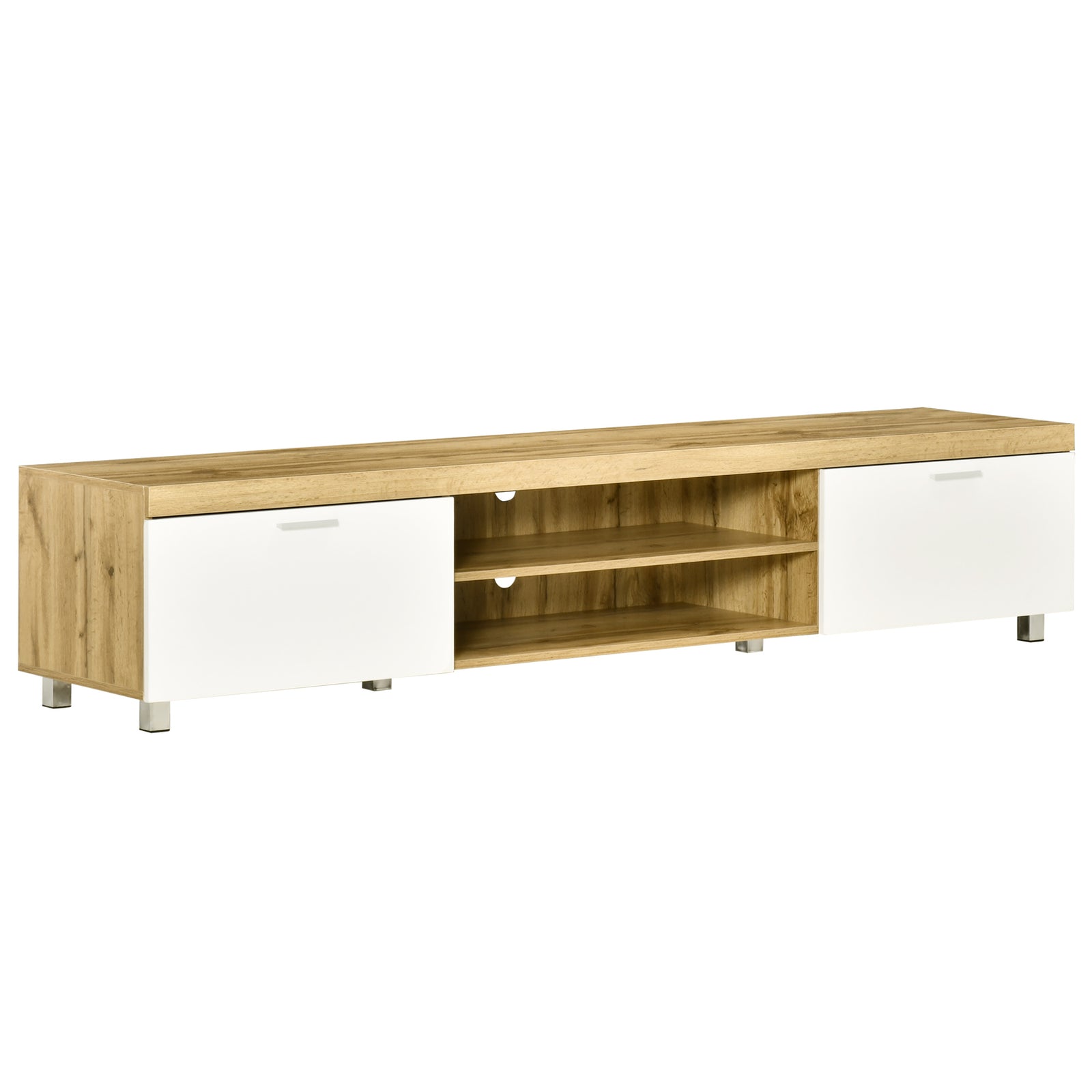 Modern Tv Unit With Cabinet Shelf Oak