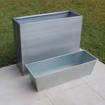 Long Zinc Galvanised Tall Trough Planter | 90cm x 30cm x 60cm | Silver