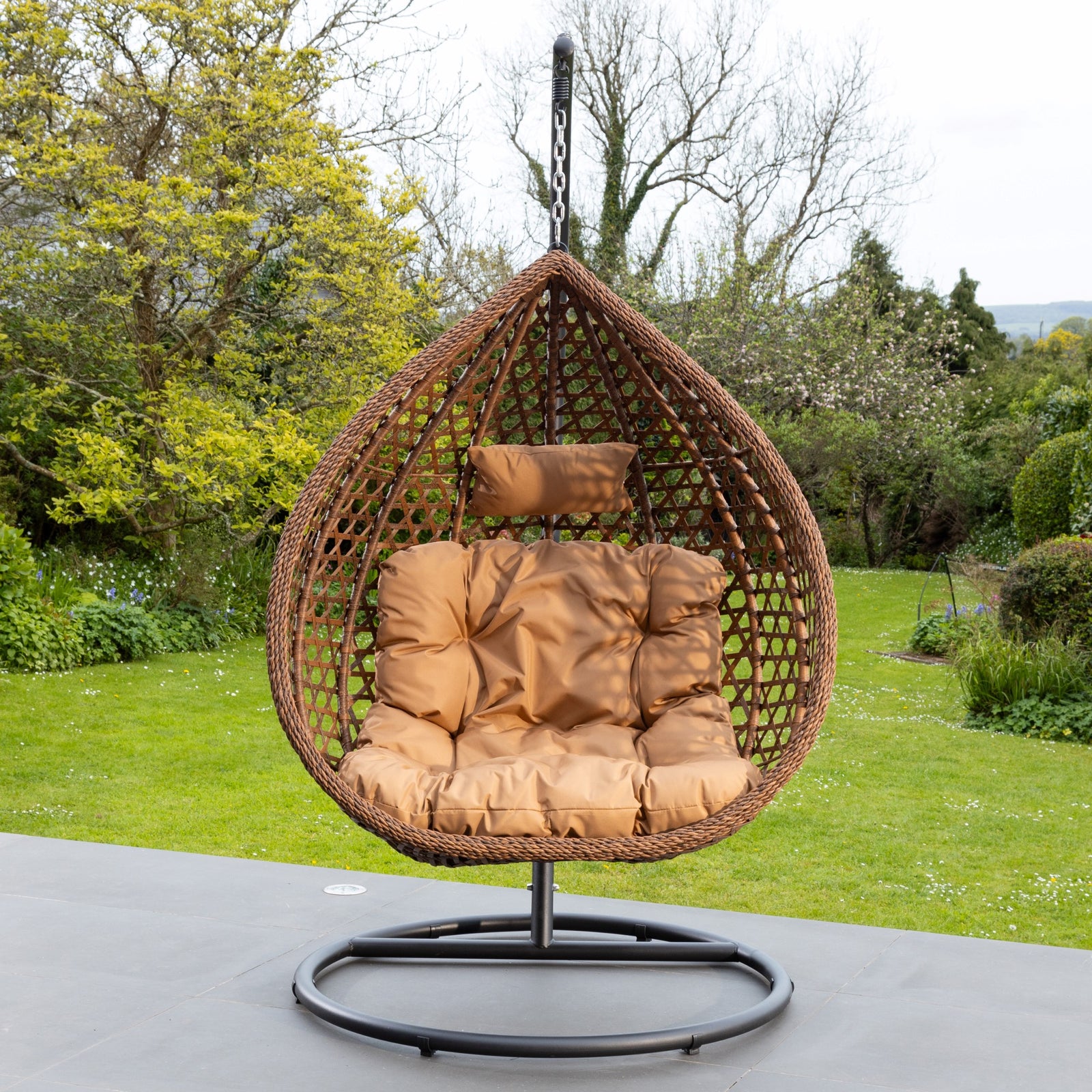 Henley Swing Egg Pod Chair | Brown