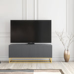 Ripple Tv Unit 100cm - Fluted Design | Dark Grey