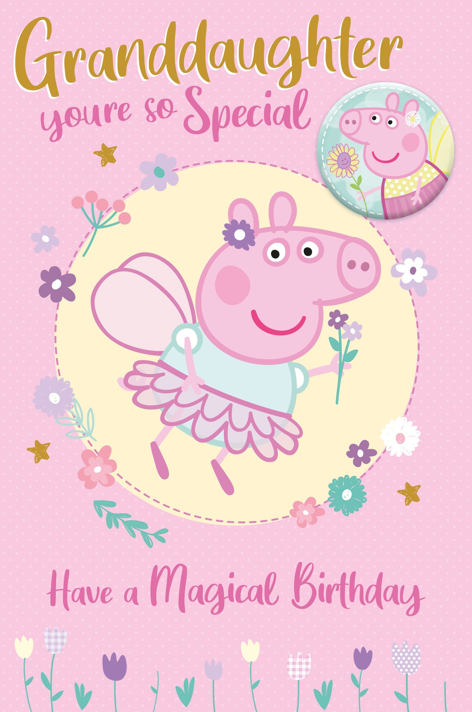 Badge Granddaughter Birthday Card Official Product