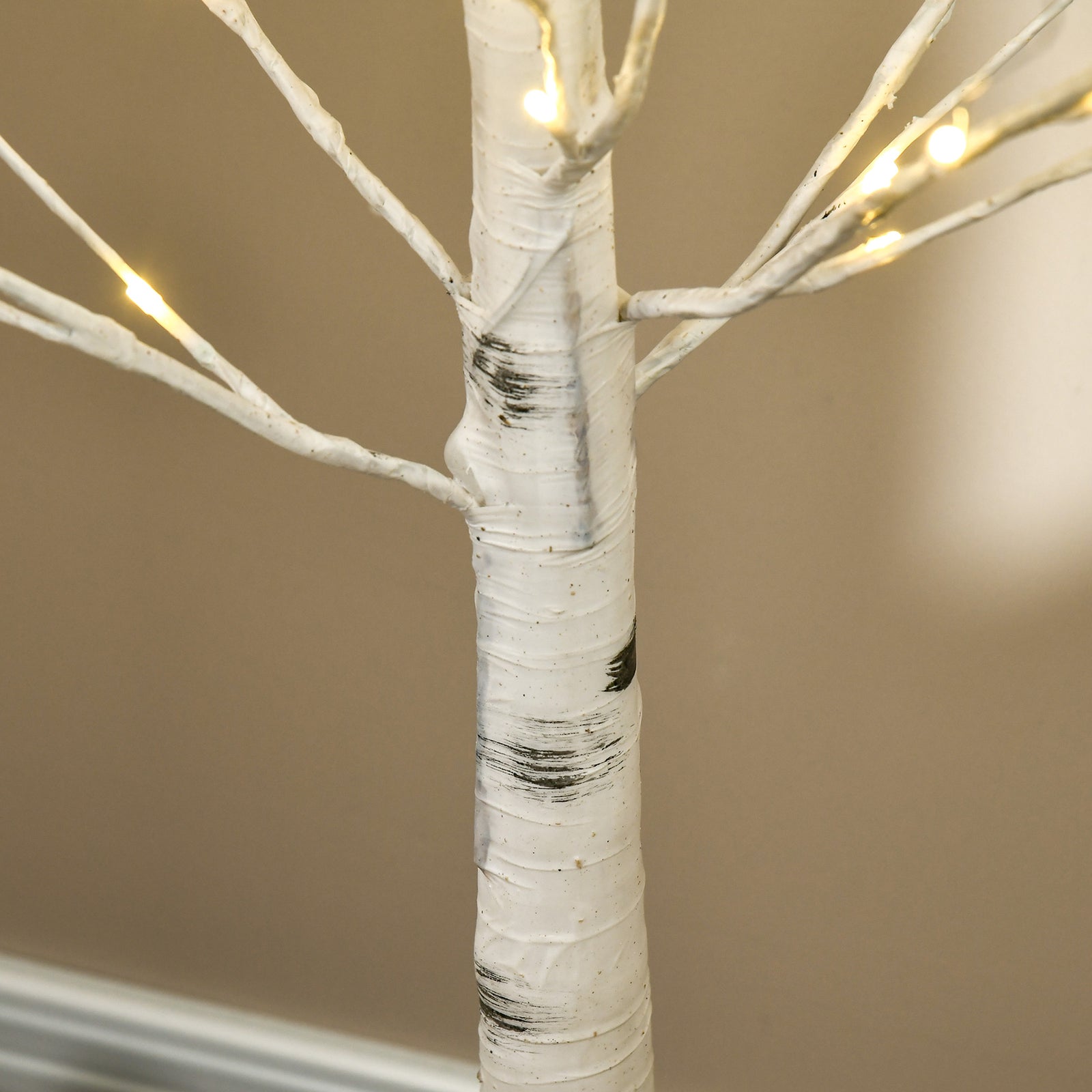 5ft Artificial White Birch Tree Light W/ 96 Warm White Pre-lit Led Light | 5ft | White